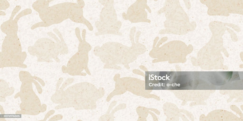 Rabits Texture Rabbits Pattern On Background Of Japanese Rice Paper Texture Seamless ...