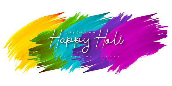 Happy Holi festival vector illustration banner template
