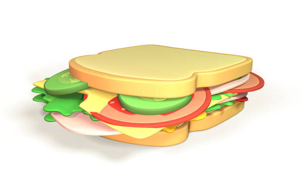 istock cartoon ham sandwich on a white background 3d rendering 2075006250