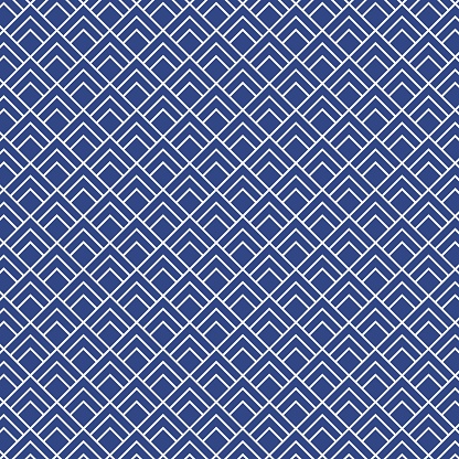 Blue wallpaper with tiles vector illustration. Seamless pattern with triangle on isolated background. Hand drawn sign concept.