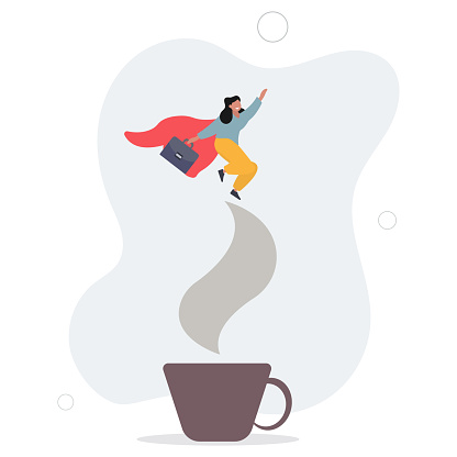 Coffee break to refresh or boost energy, morning routine to help focus and boost productivity, relax or awaken with tea break concept.flat vector illustration.