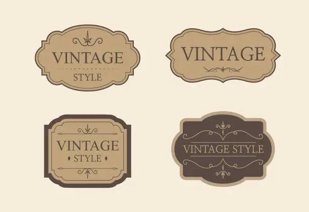 Vector illustration of Vintage ornament frame. Vintage style. retro labels. wedding ornaments, invitation card. Vector illustration