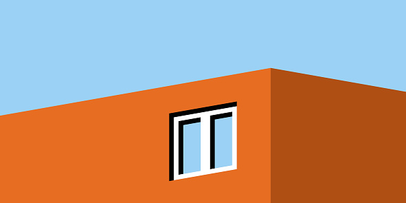 Vector of flat building, illustration