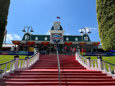 Queensland, Australia – August 24, 2023: The Dreamworld theme park in Queensland, Australia