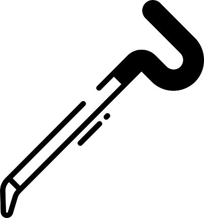 Crowbar glyph and line vector illustration