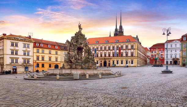 istock Brno - panorama of Zeleny trh square at dramatic sunset, Czech Republic 2075115747