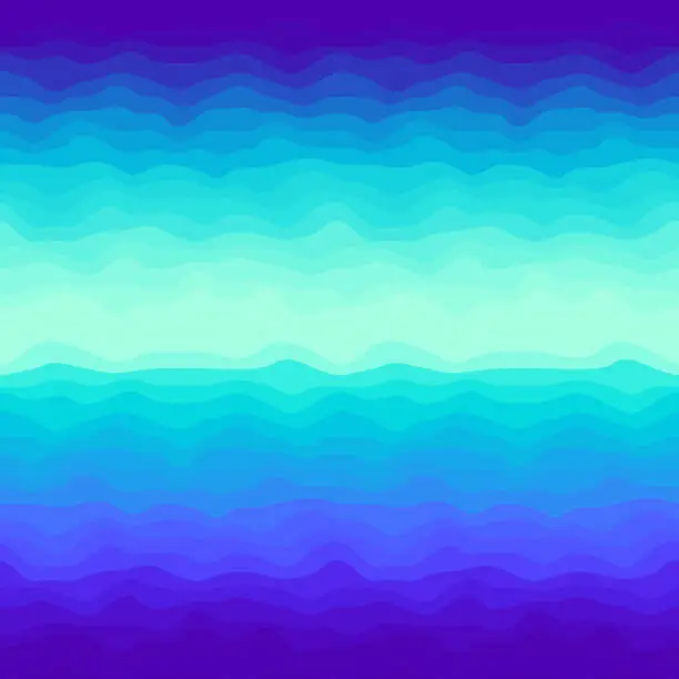 Vector illustration of Wave pattern seamless abstract background. Stripes wave pattern teal and blue colors for summer vector design.