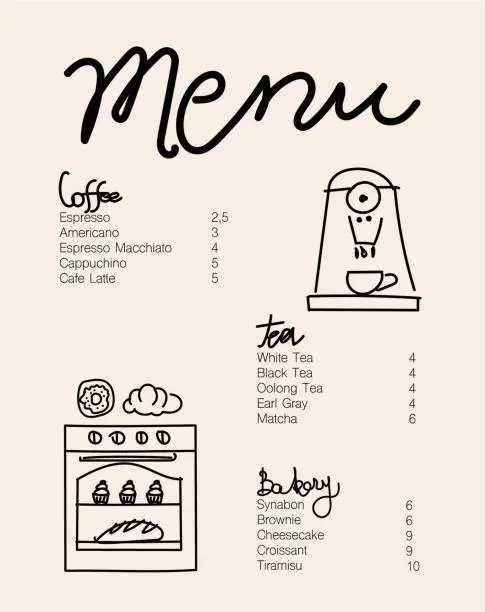 Vector illustration of Cafe brochure vector, coffee shop menu design. Restaurant menu design.