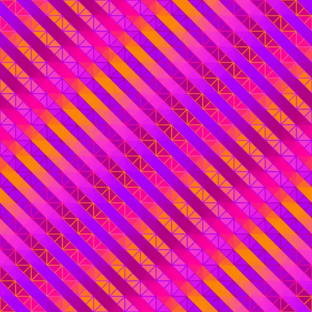 Vector illustration of Geometric seamless abstract pattern. Vibrant magenta vector background. Diagonal gradient lines