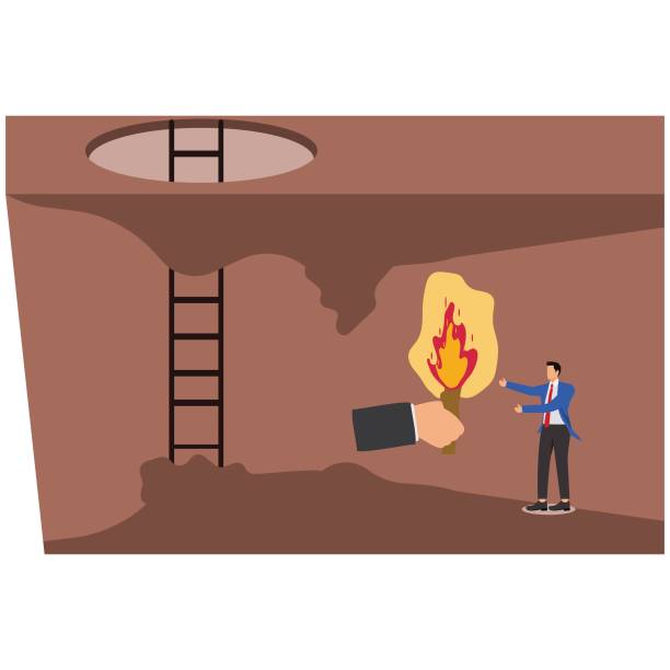 istock Big hand giving a flaming torch to a businessman 2075150257