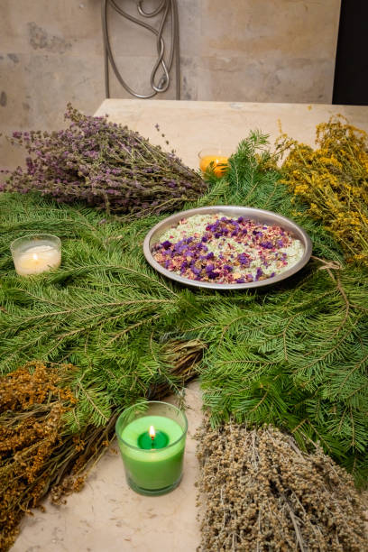 istock The table in the hammam is decorated with fragrant bath brooms 2075155858