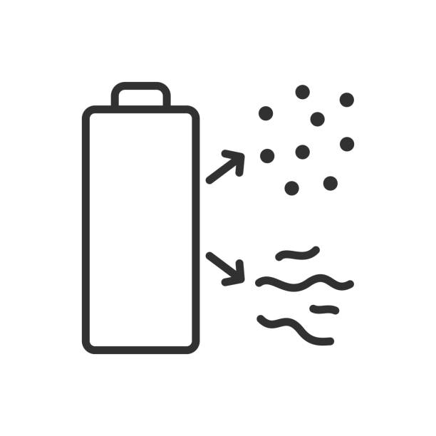ilustrações de stock, clip art, desenhos animados e ícones de decomposition of batteries into components, linear icon, chemicals, recycling. line with editable stroke - vector editorial cut out recycling