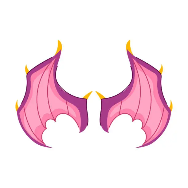 Vector illustration of devil wings dragon cartoon vector illustration