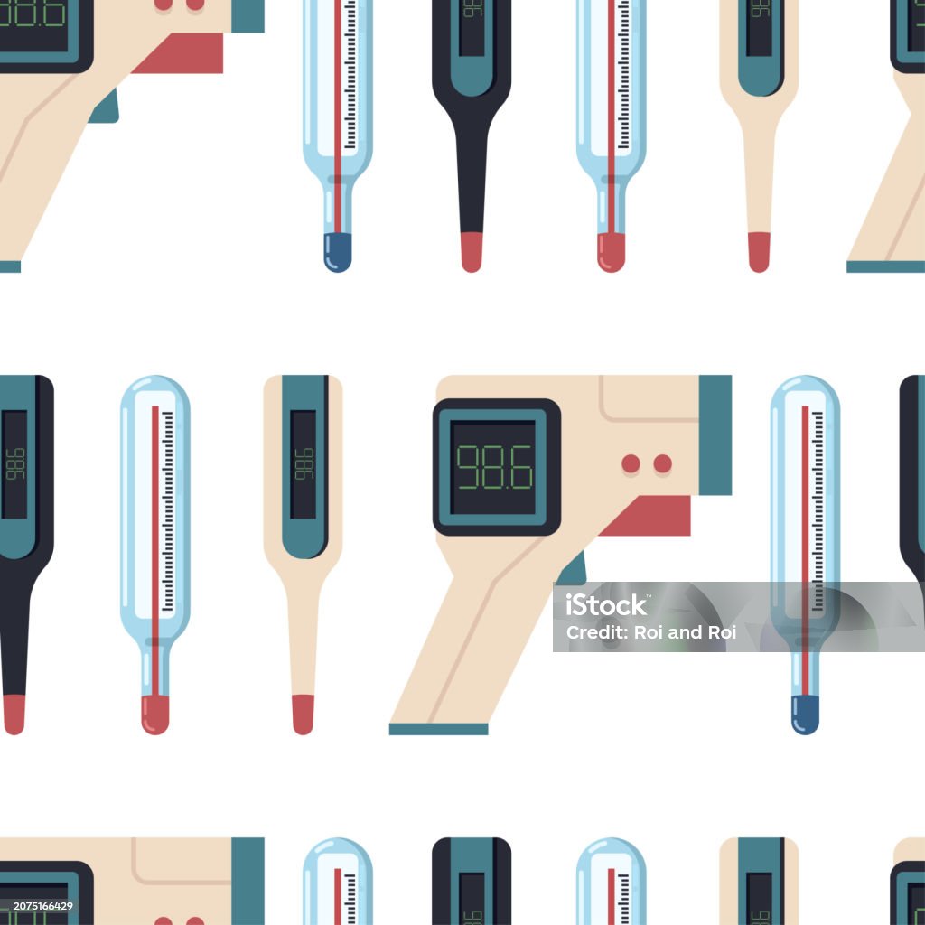 Thermometer Pattern Background Thermometer Vector Cartoon Seamless Pattern Background For Wallpaper ...