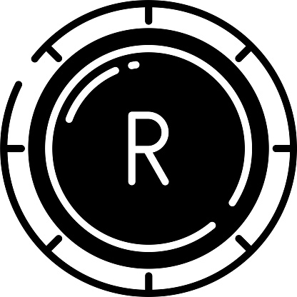 Rand coin glyph and line vector illustration