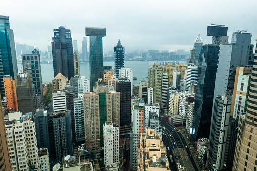 Hong Kong city from  top view