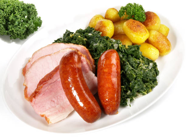 istock German Green Cabbage with Sausages and Meat - Isolated 2075182837