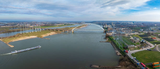 istock aerial view of a modern bridge 2075186711