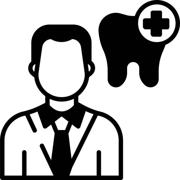 Vector illustration of Dental Doctor   glyph and line vector illustration