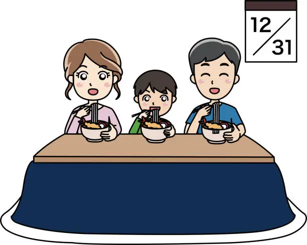 Vector illustration of Year-crossing noodles