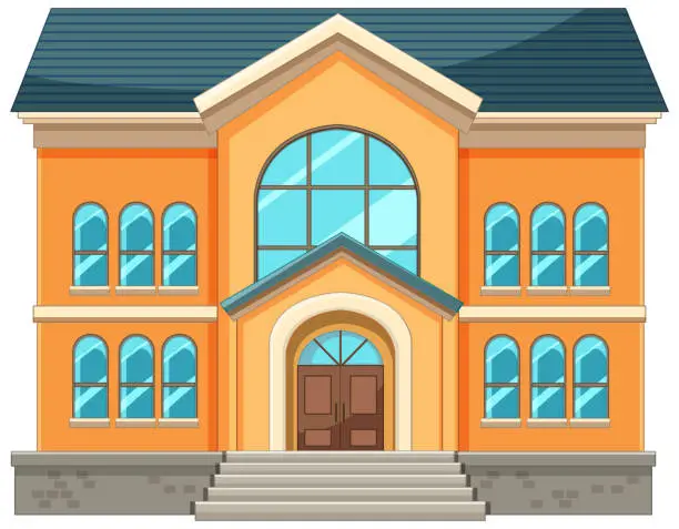 Vector illustration of A vibrant, cartoon-style illustration of a house