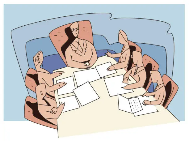 Vector illustration of board meeting