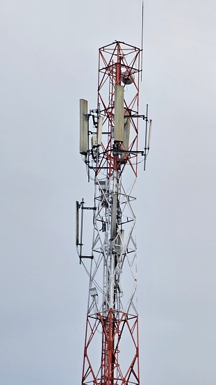 Close up photo of network tower in the afternoon