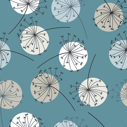 seamless pattern with abstract dandelion