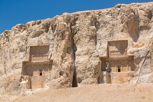 Naqsh-e Rustam. Ancient tombs of Achaemenid kings in Iran.