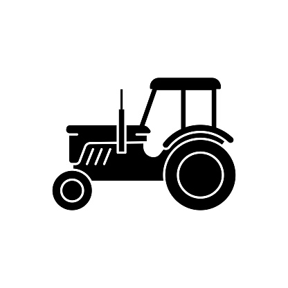 Tractor Solid Icon Design. Suitable for Infographics, Web Pages, Mobile Apps, UI, UX, and GUI design.