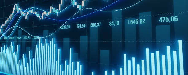 istock Stock market and exchange chart, lines, bar graph. 2075346158