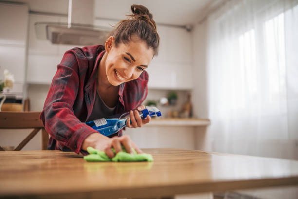 istock The woman keeps the apartment clean. 2075349341