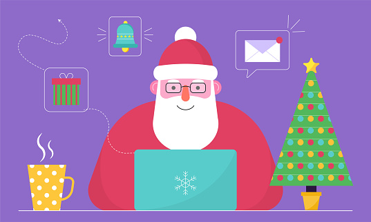 Christmas Santa Claus set vector illustration