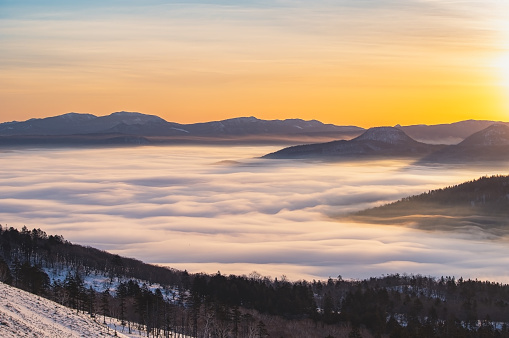 Fantastic cloud sea and sky view on a beautiful morning.