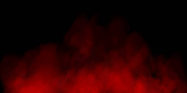 istock Fog or smoke, red smog cloud on floor, isolated transparent special effect. Vector illustration, morning fog over land or water surface, magic haze. 2075364318
