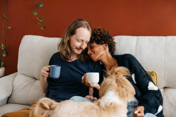 istock Intimate moment with a loved one and pet at home 2075384288