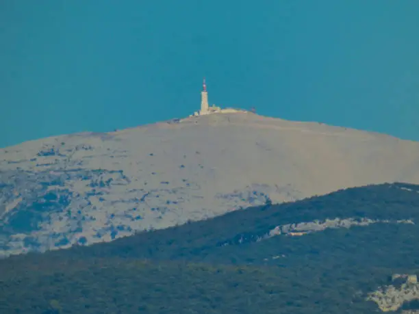 Photo of the summit of the mythical Mont Ventoux in the Vaucluse. This photograph was taken in Provence in France.