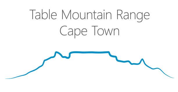 illustrations, cliparts, dessins animés et icônes de aperçu de la montagne de la table et des sommets environnants, cape town, afrique du sud - cap