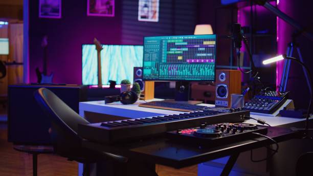 istock Empty home studio used for recording and mixing music 2075408428