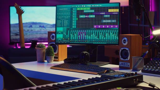 istock Empty creative space recording tunes and soundtracks with electronic tools 2075411672