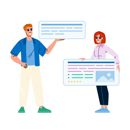 tag rich snippets  vector.  description seo, metadata code, h1 page tag rich snippets character. people flat cartoon illustration