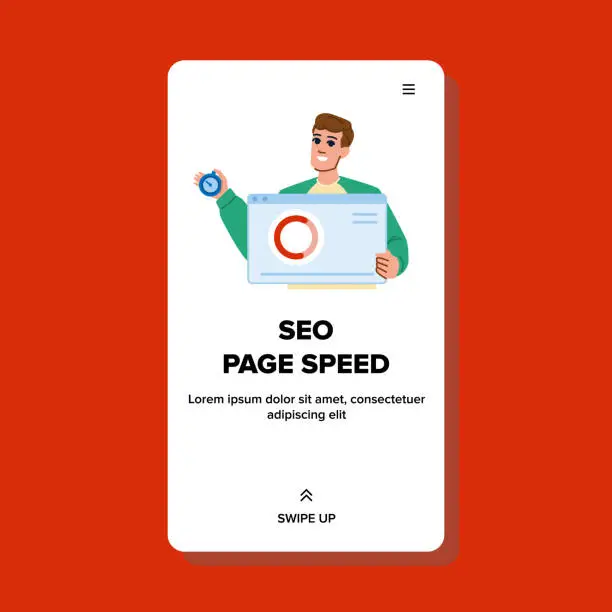 Vector illustration of website seo page speed vector