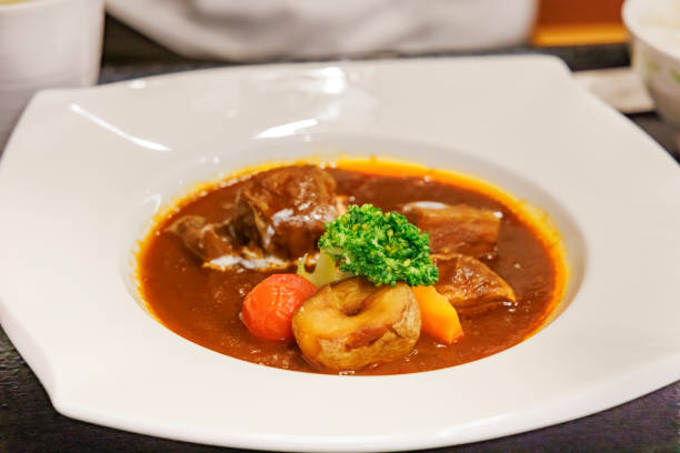 istock Warm and delicious beef stew set meal 2075453757