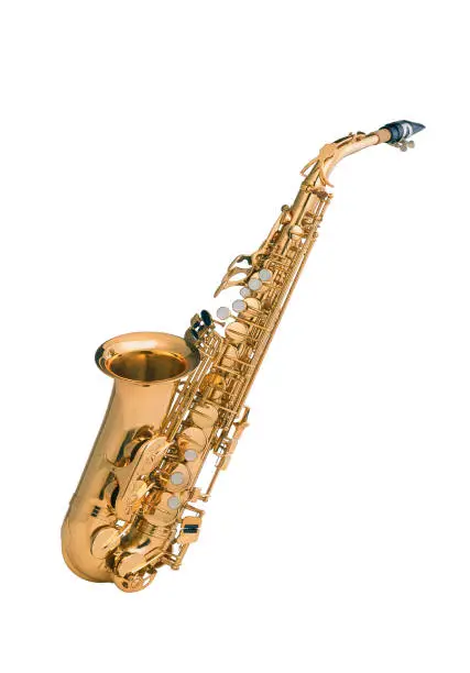 Photo of Tenor sax golden saxophone isolated