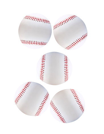 Baseball balls isolated on white background