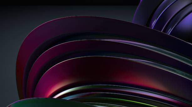 istock Metal Wave-like Plate Rainbow Reflection Delicate Contemporary Elegant Modern 3D Rendering Abstract Background 2075533190