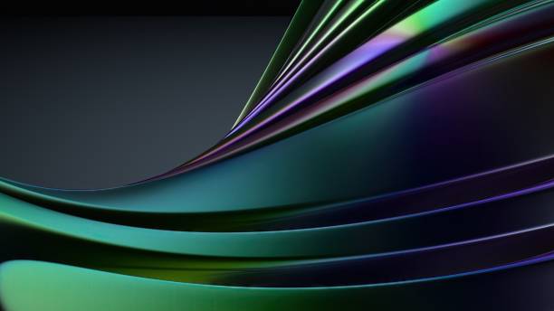 istock Metal Wave-like Plate Rainbow Reflection Delicate Contemporary Elegant Modern 3D Rendering Abstract Background 2075537437