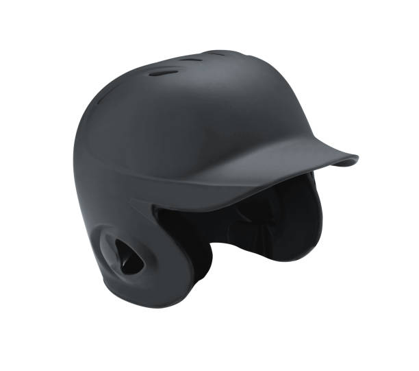 Baseball batting helmet isolated on a white background.