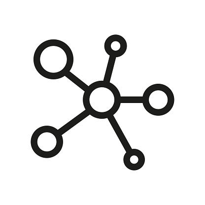 Icon molecule atom. Science chemistry structure. Network biology physics. Vector illustration. EPS 10. Stock image.