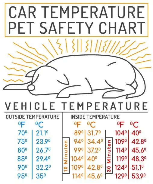 Vector illustration of How long does it take for a car to get hot. Medical infographic.